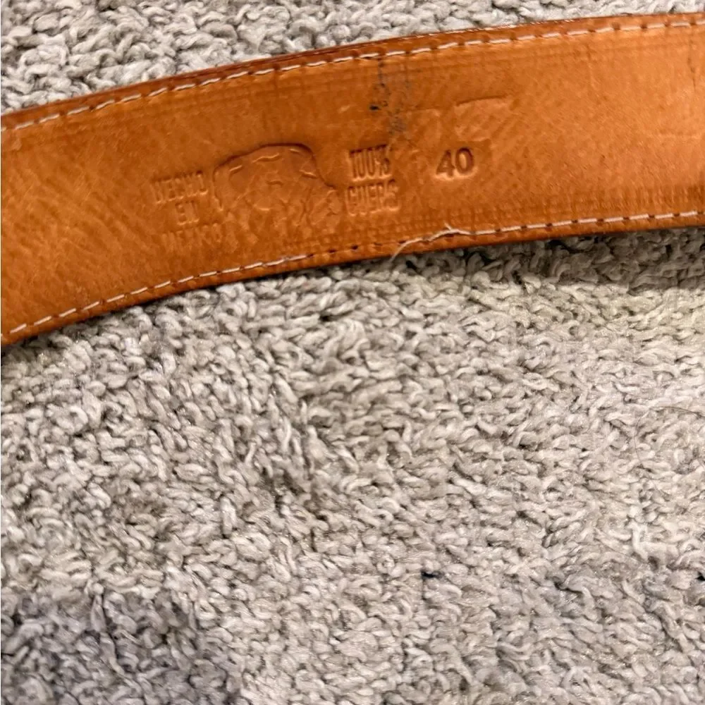 Brown Leather Horse Motif Belt